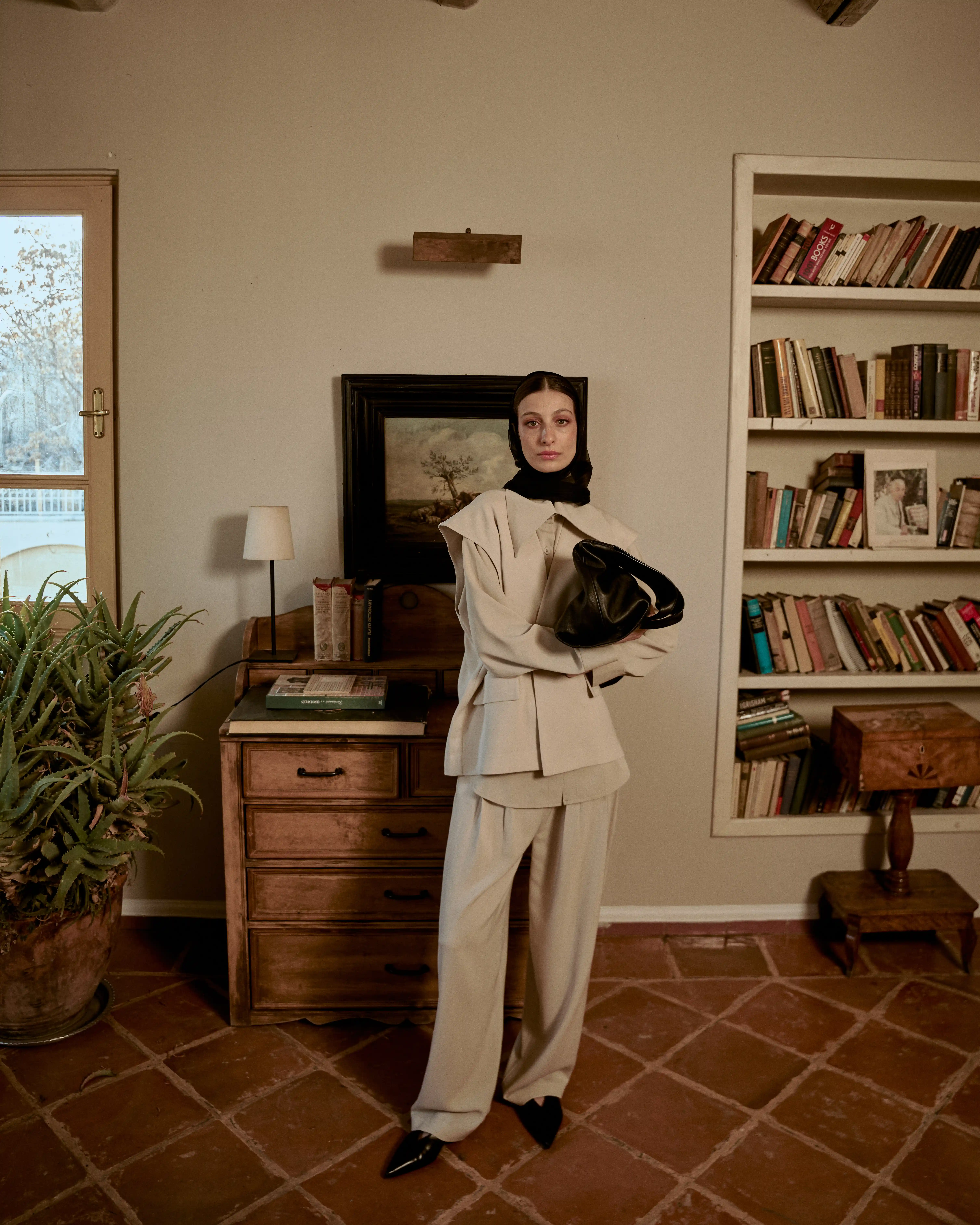 شوميز کرپ لاوينا با يقه پهن